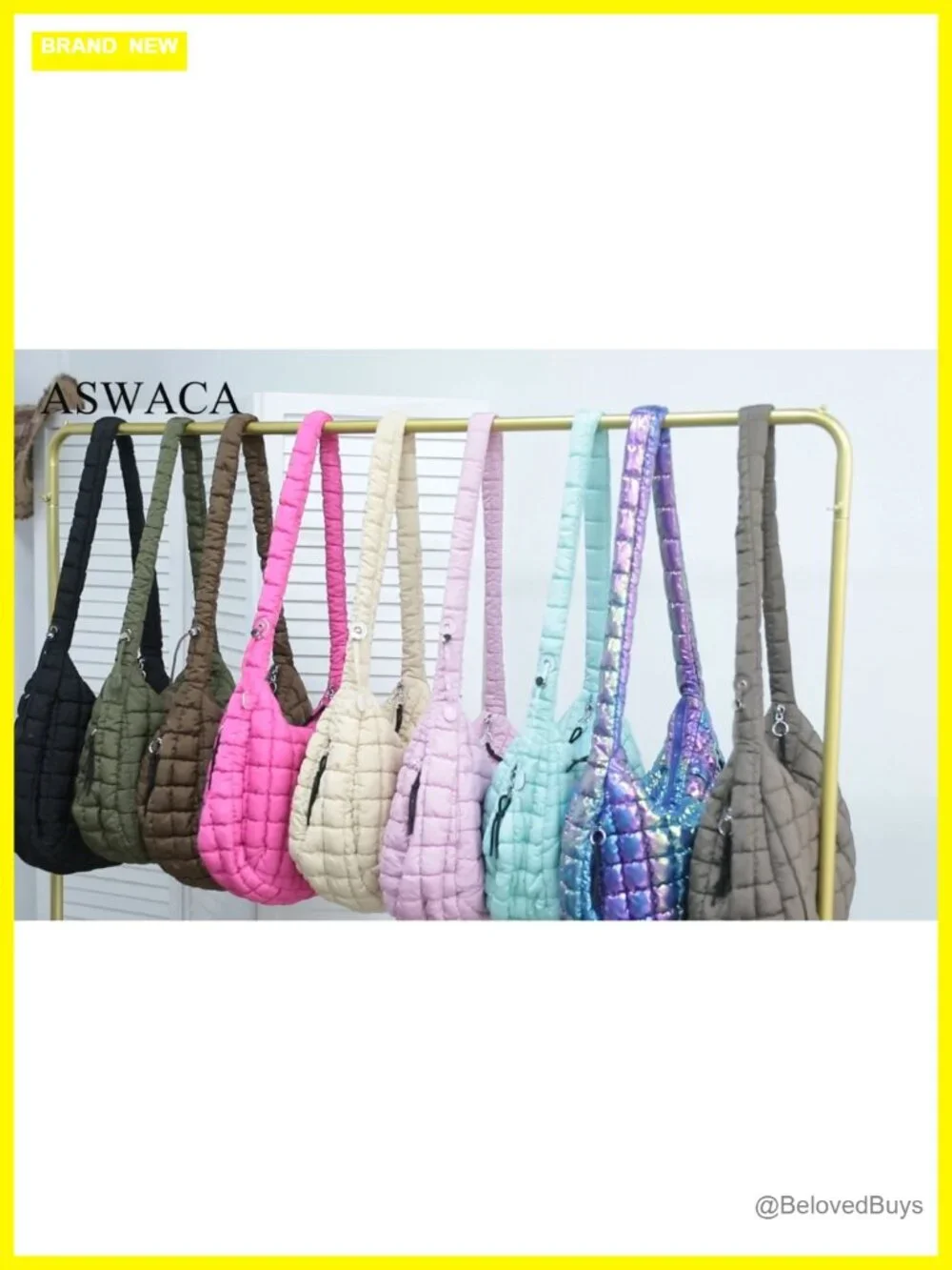 Quilted Puffer Tote Bag Nylon Crossbody Hobo Large Shoulder Bag